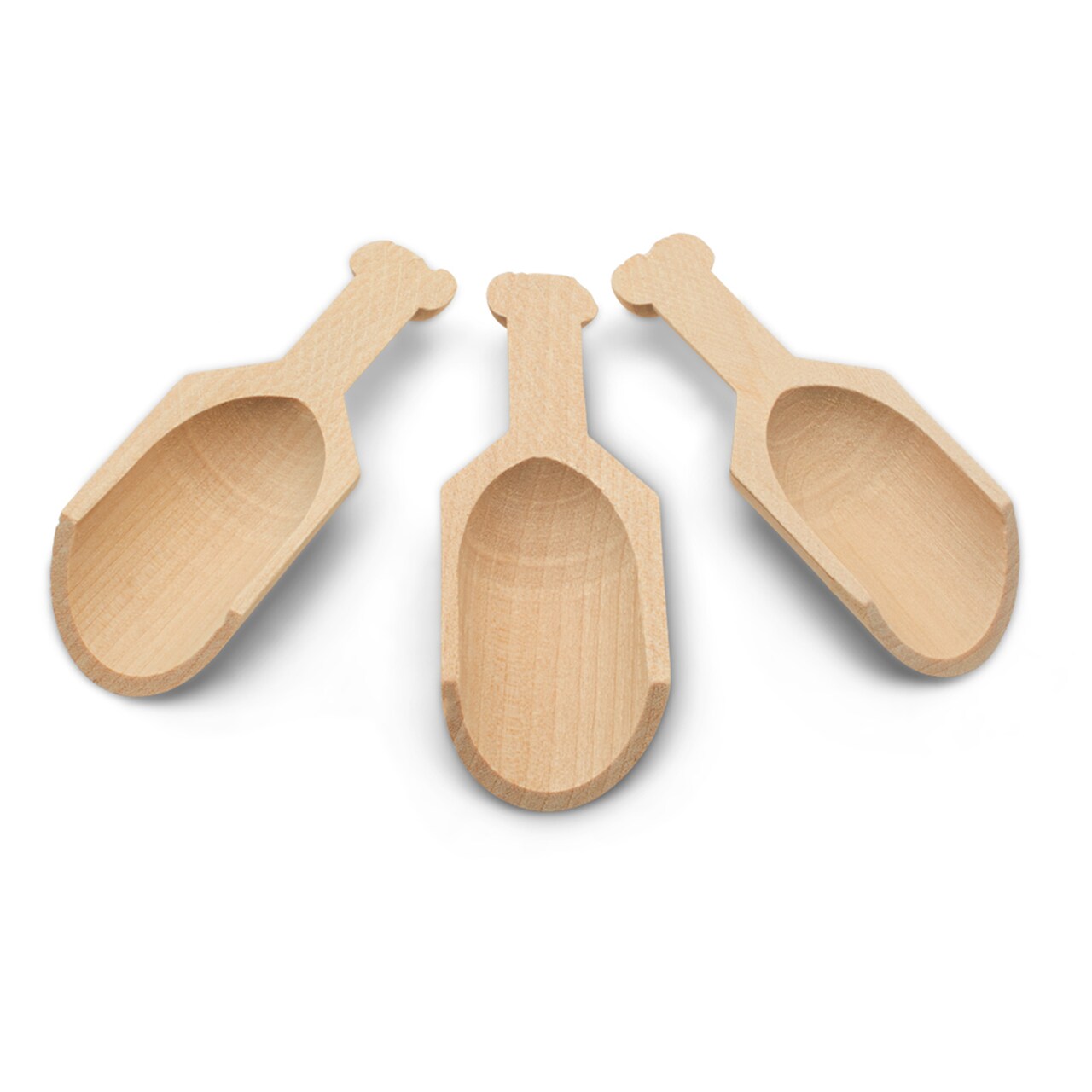 Mini Wooden Scoopers Assorted Sizes, Unfinished, for Bath Salts & Jars | Woodpeckers